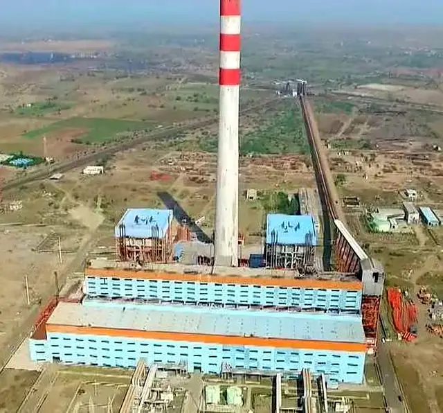 Aerial view of a coal-fired thermal power station