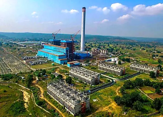 Aerial view of a thermal power station